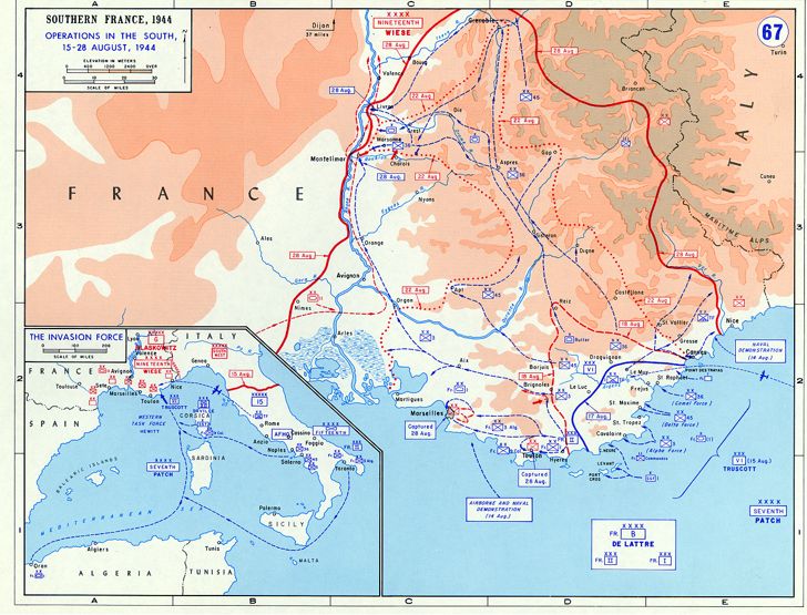 Operation Dragoon Map